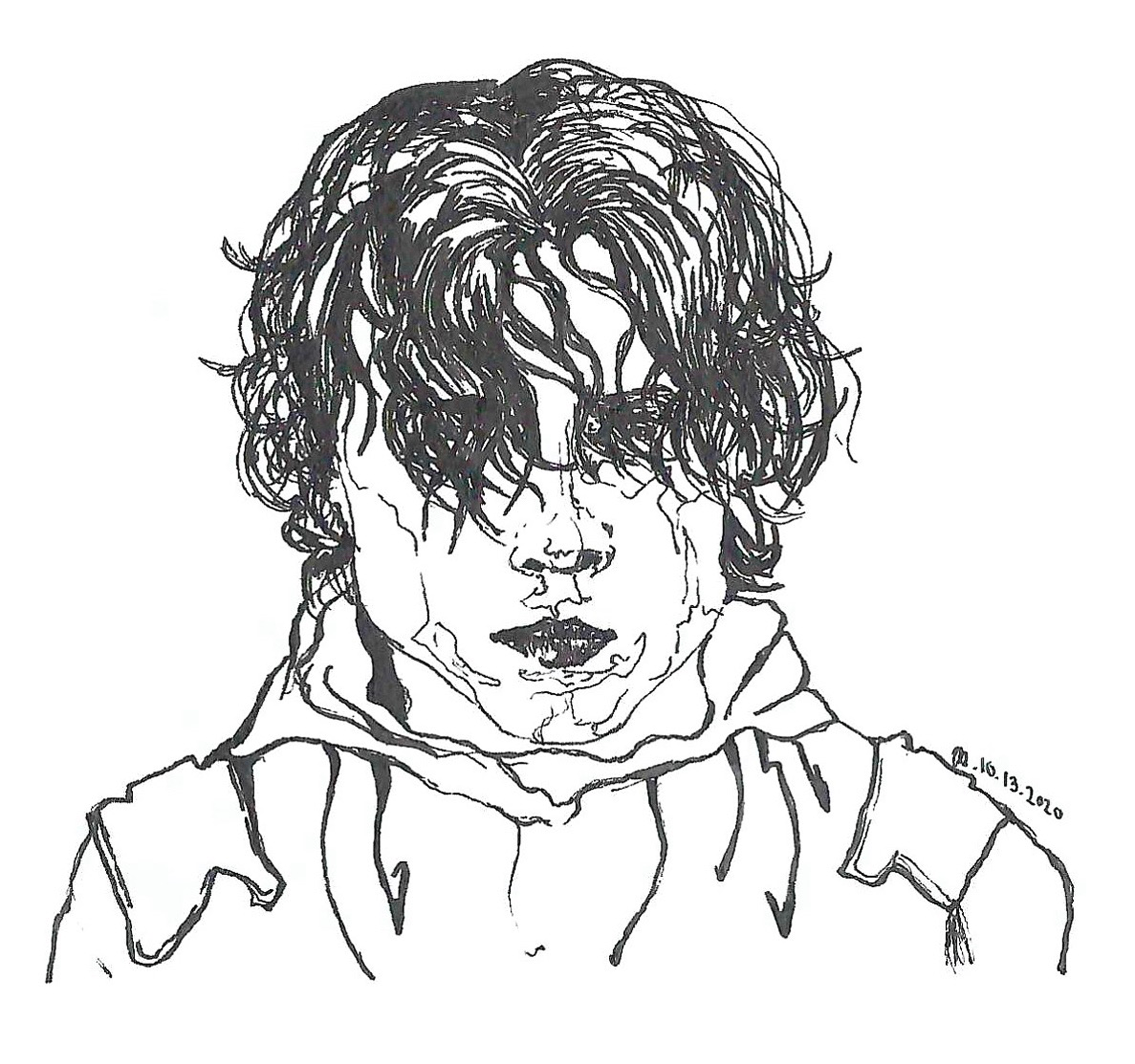 ink, sketch paper, 5.5×8.5in