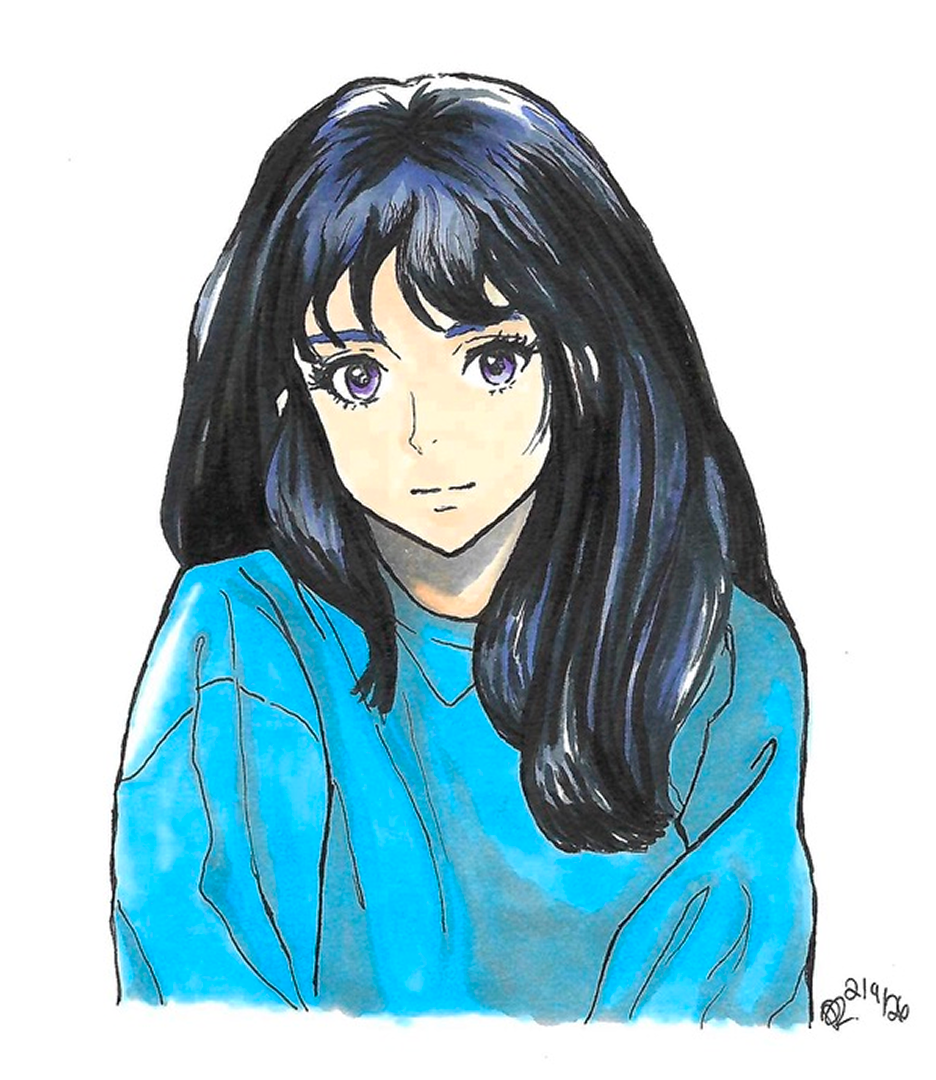 copic marker & ink, mixed media paper, 9×12in