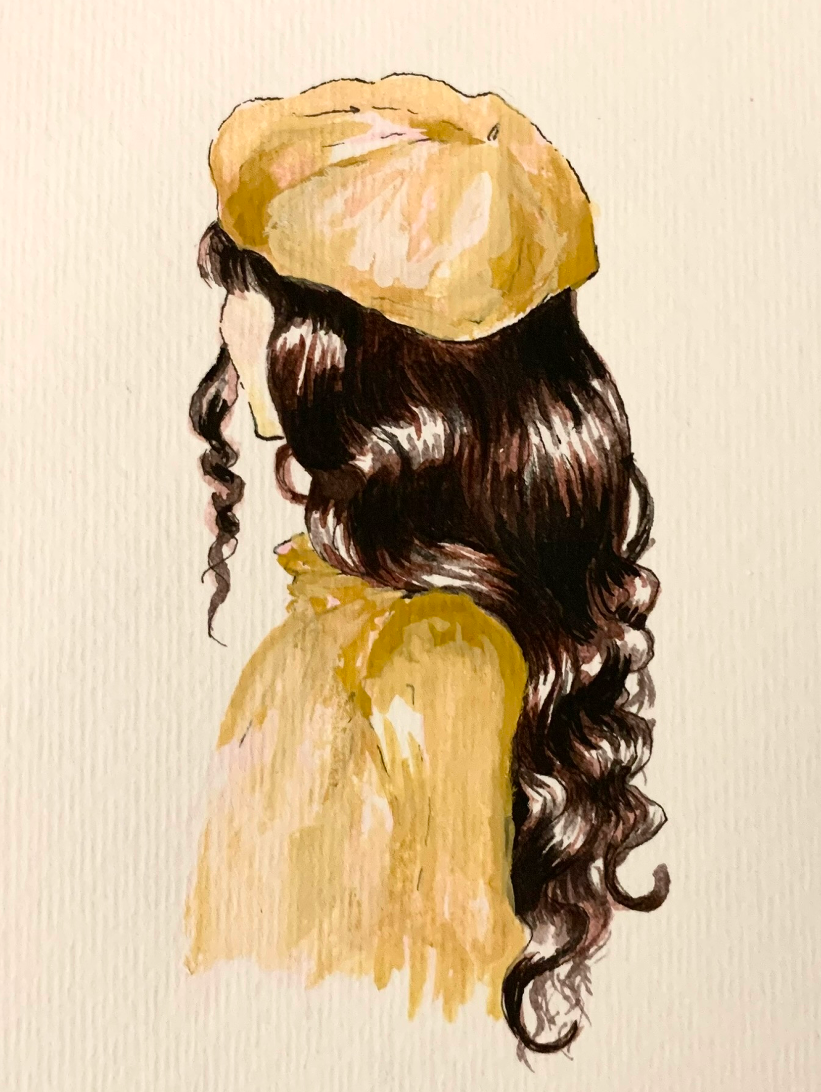 watercolor & ink, canvas paper, 9×12in