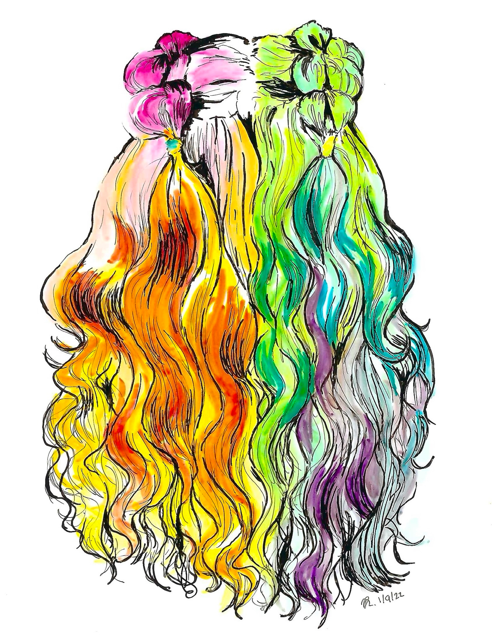 copic marker & ink, mixed media paper, 9×12in