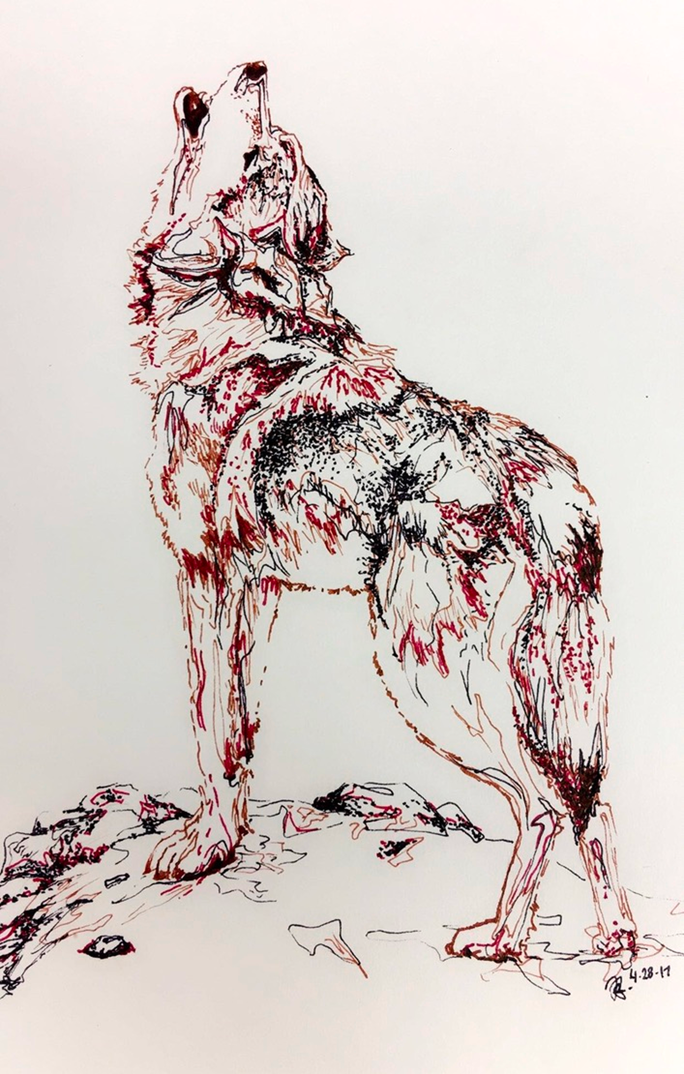 ink, sketch paper, 5.5x8.5in