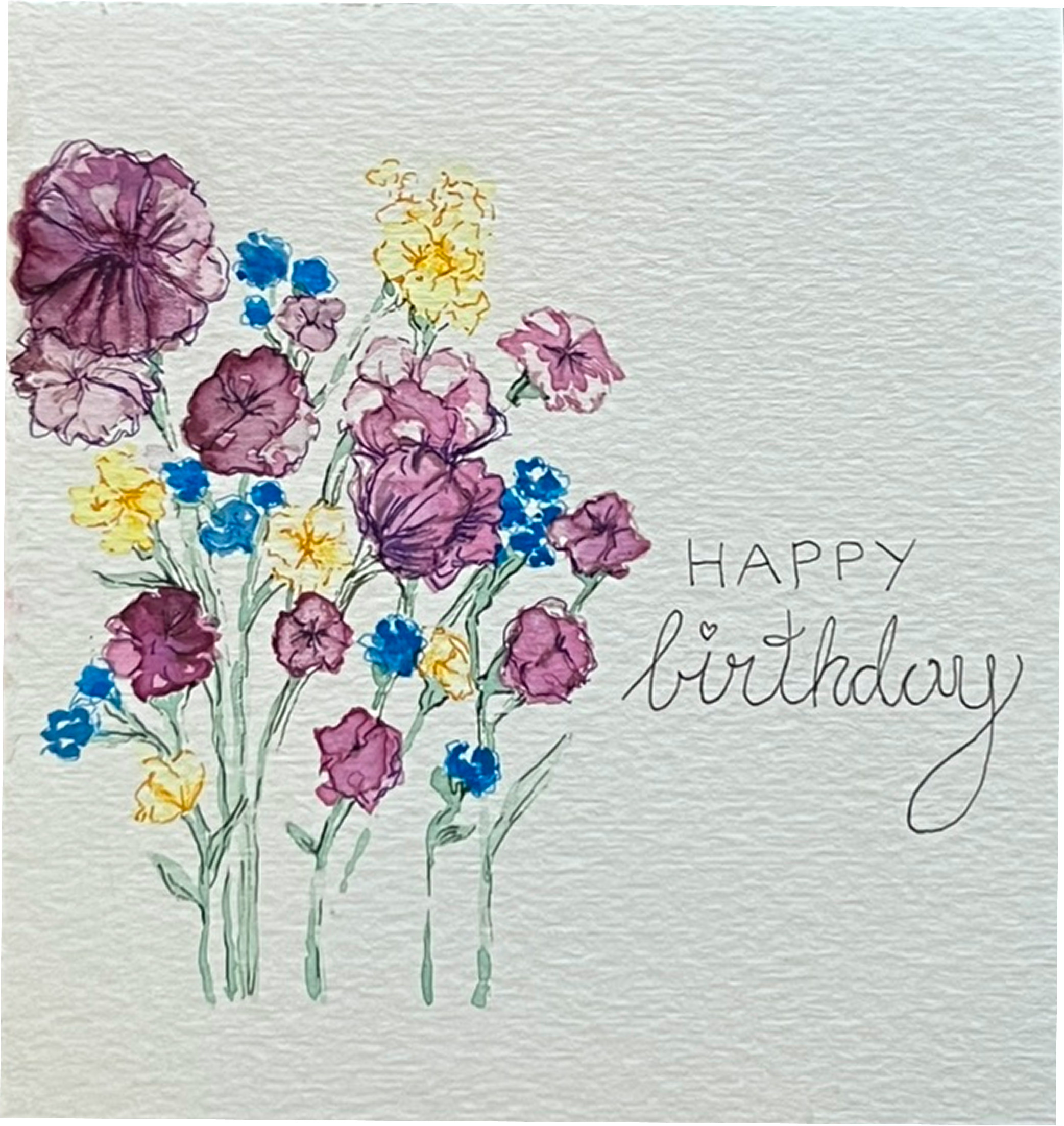 watercolor, watercolor paper, 5x7in (greeting card)