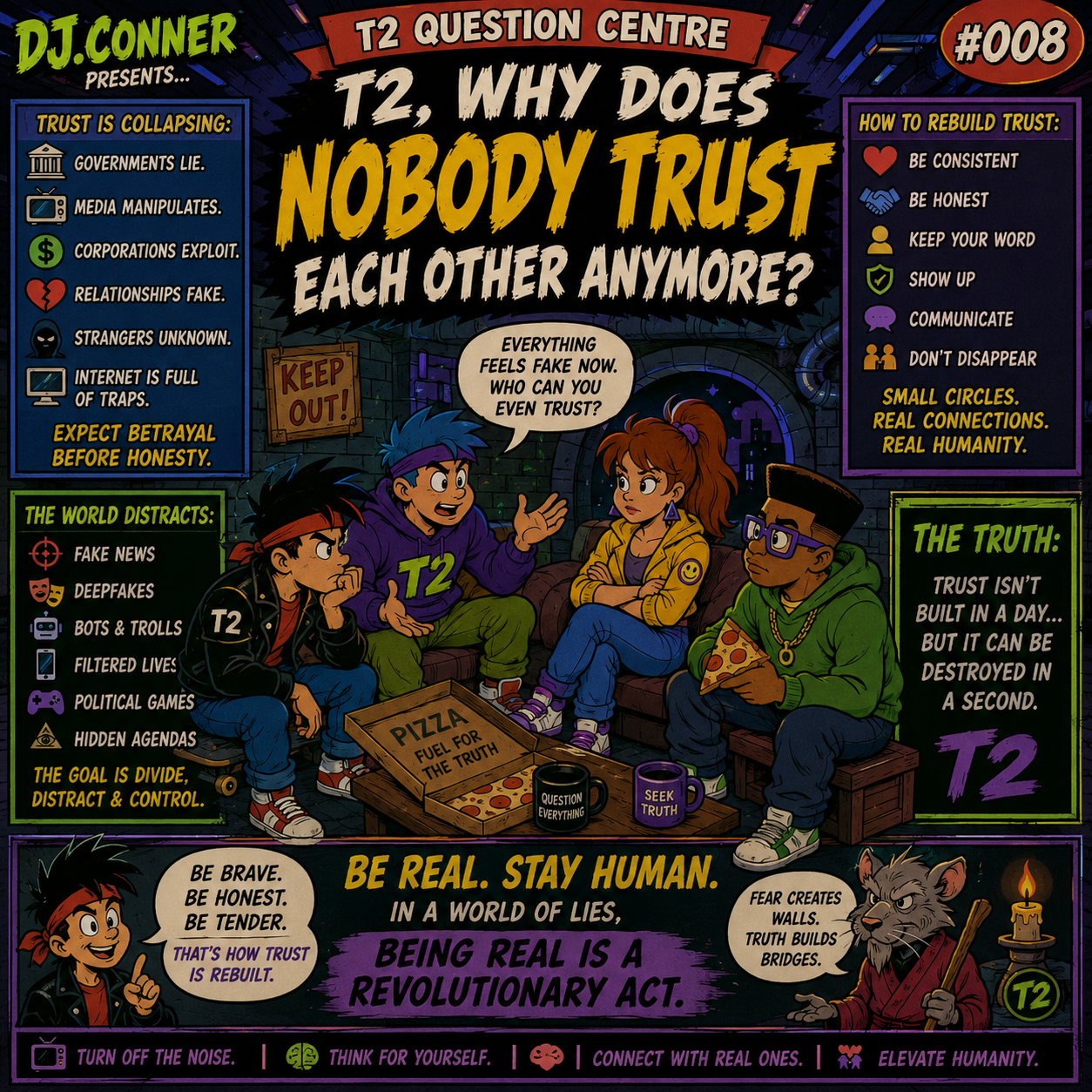 #008“T2, why does nobody trust each other anymore?”