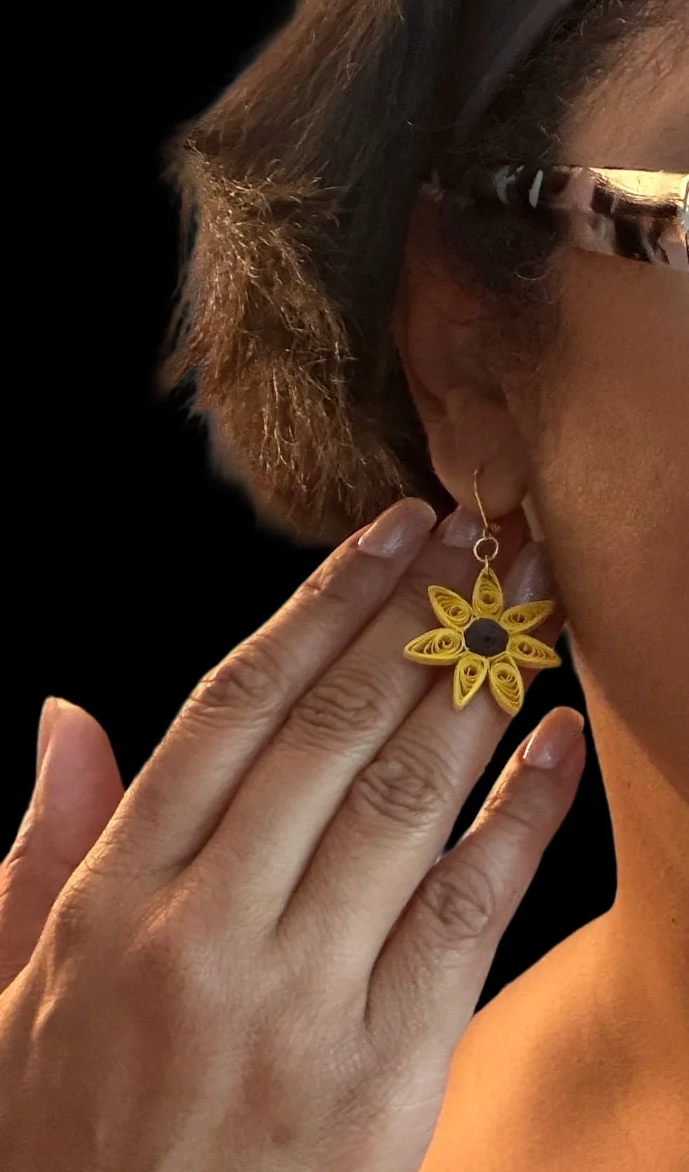 Wearing Sunflower Earring.jpg
