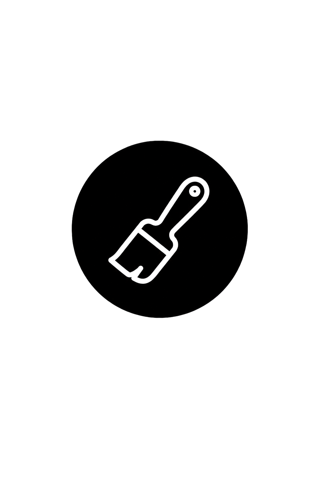 Icon of a cleaning brush inside a circle.