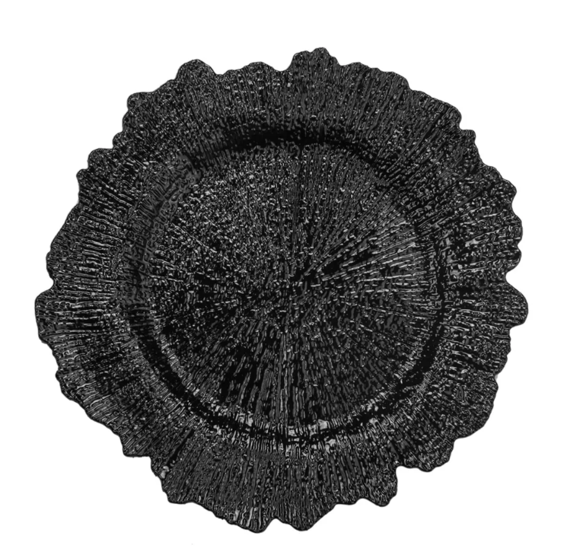 Black Textured Charger Plate