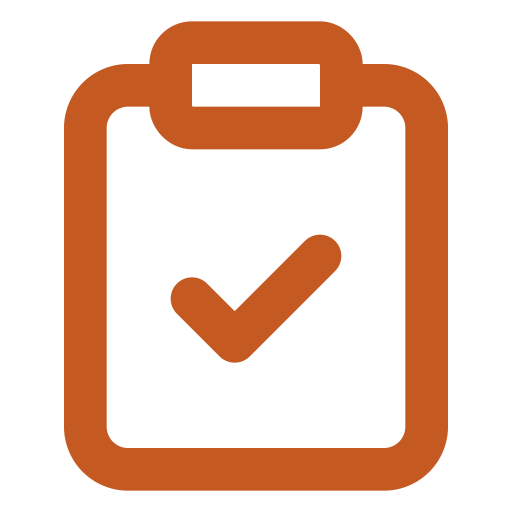 Icon of a clipboard with a checkmark indicating task completion or approval.