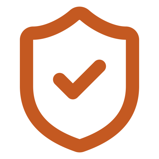 Icon of a shield with a check mark in the center, indicating security or protection.