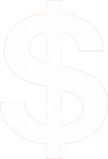 Large white dollar sign symbol.