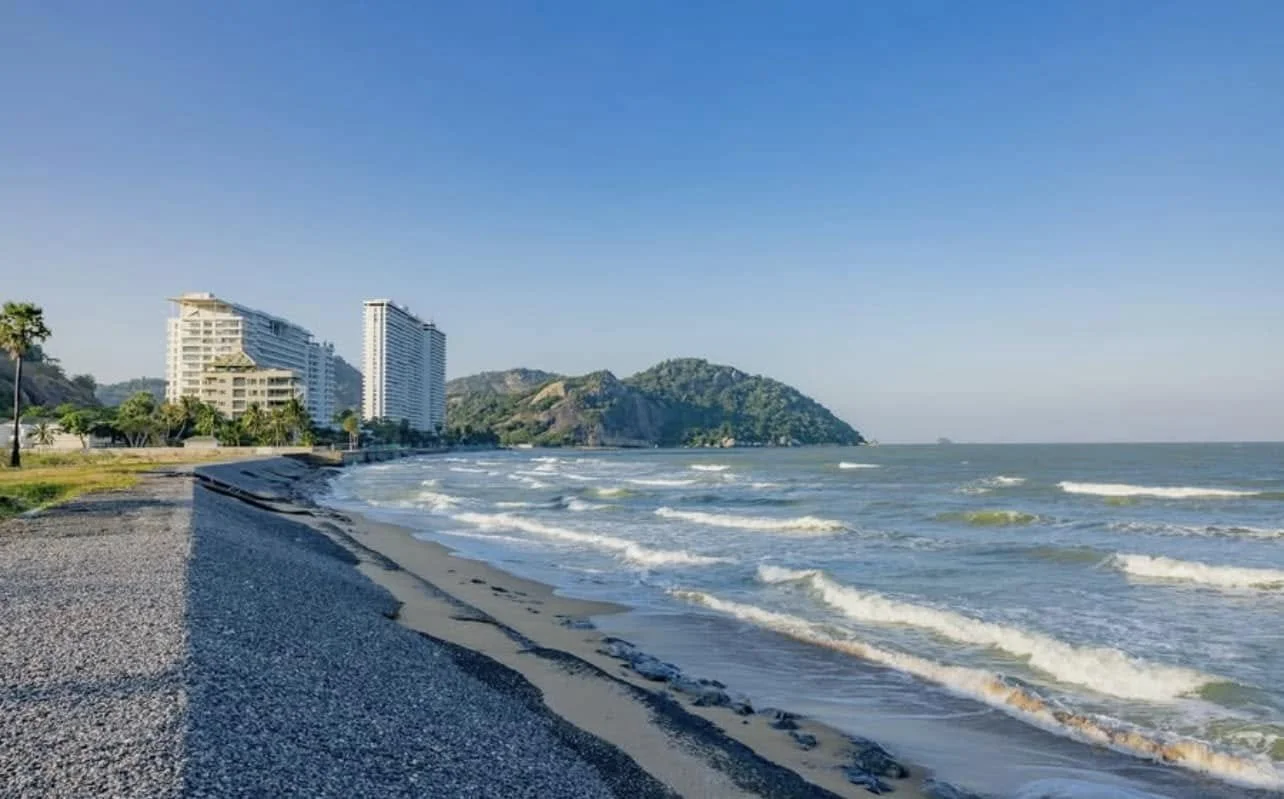 Shoreline Vista: A wide-angle view of the pristine beach just steps from the villa.