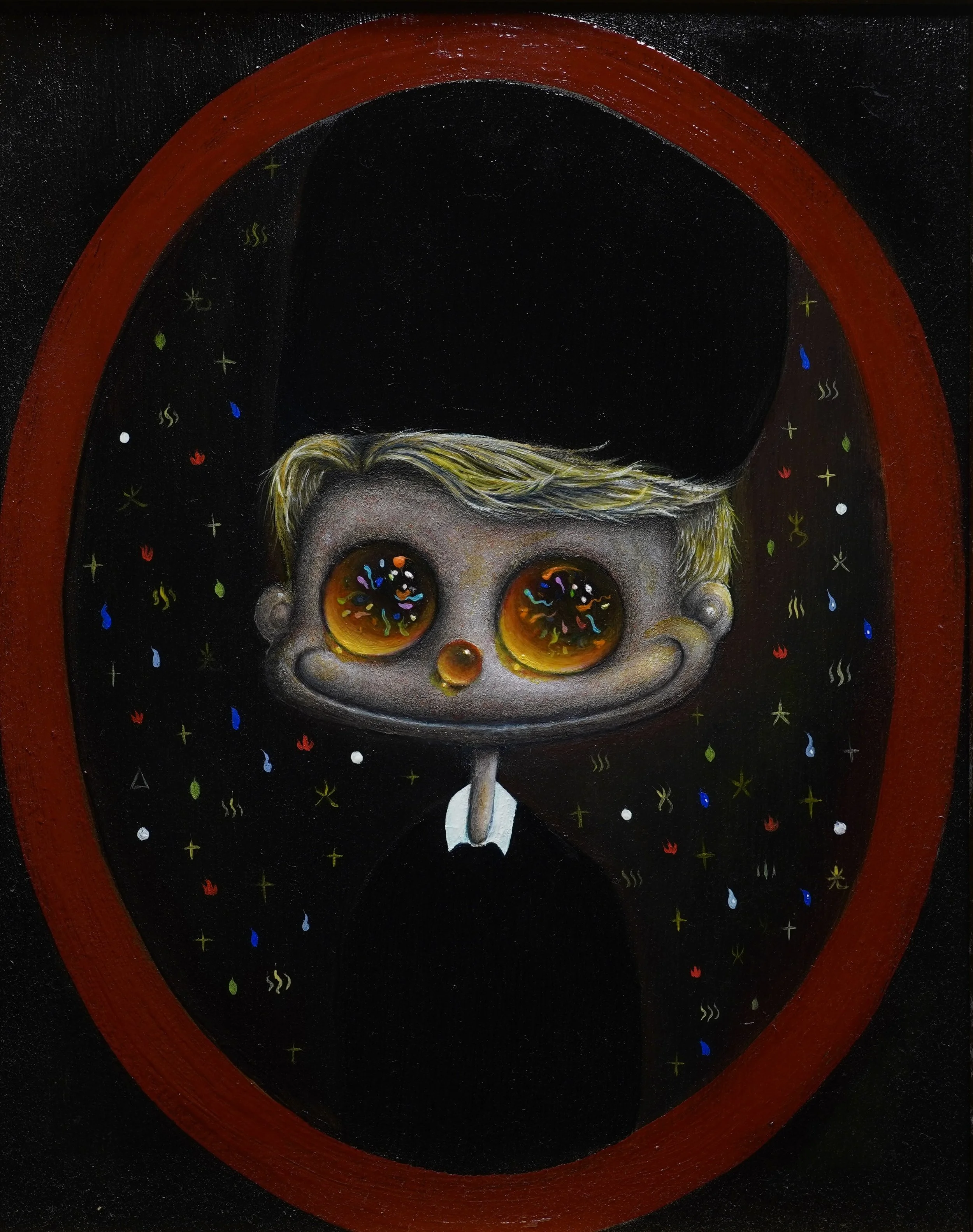 Nostradamus: I see the future 
2023 Oil on Wood