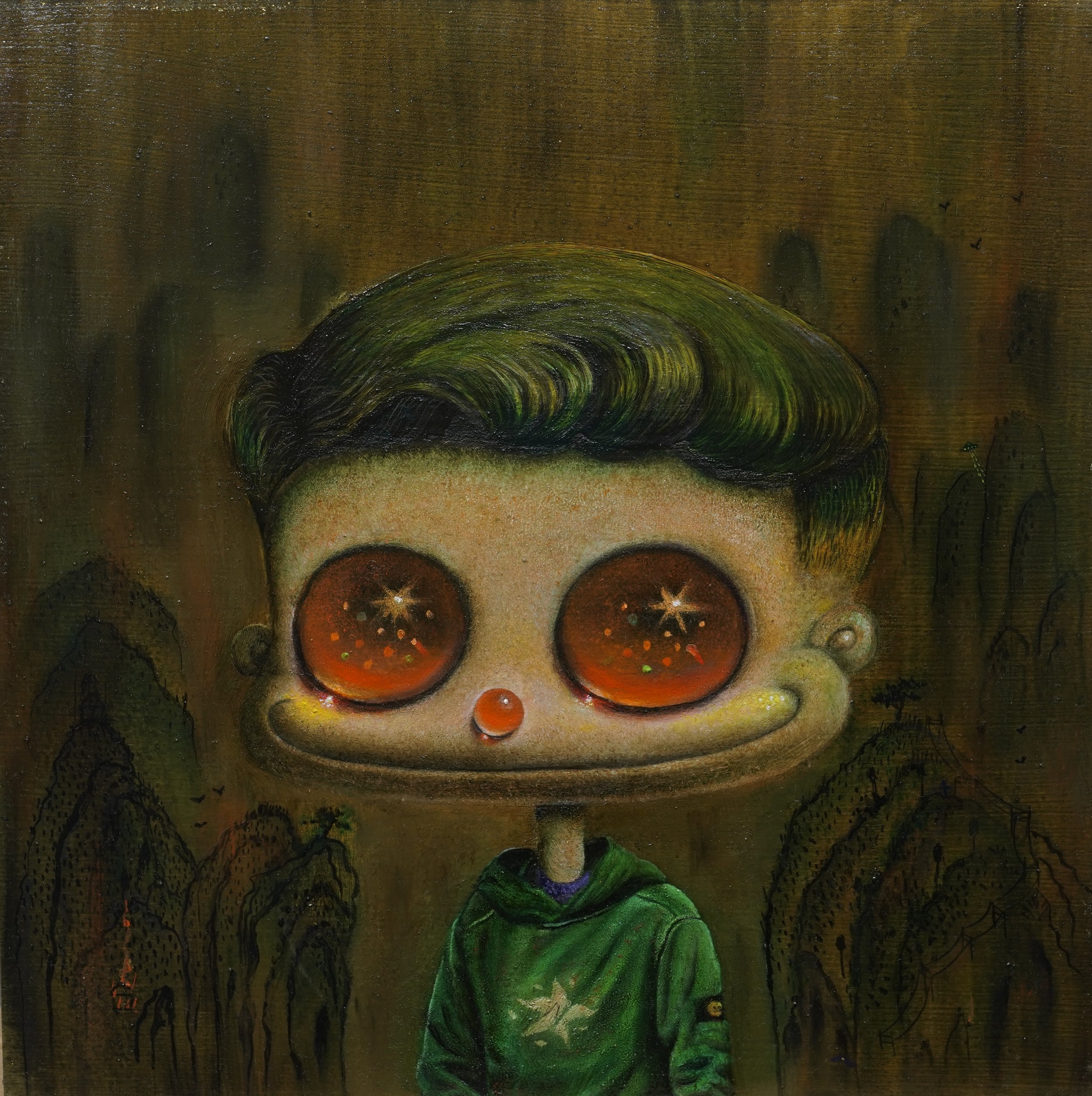 The boy, 
Oil on panel, 2025
Size: 10 × 10 inch 