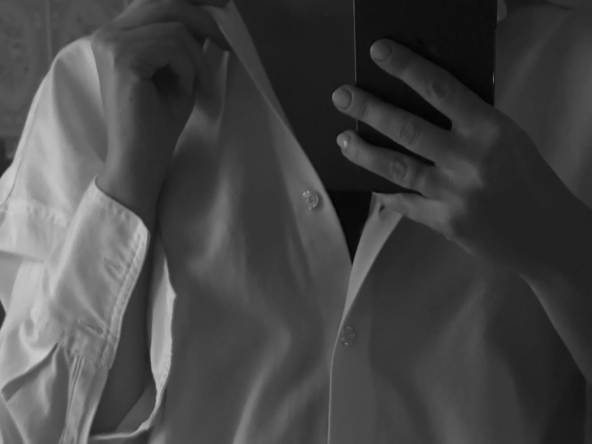 a female in a business shirt doing marketing