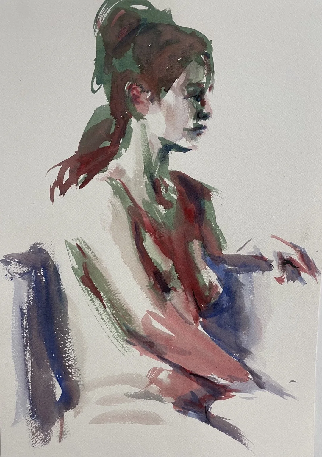 Maya Seated, Red Study