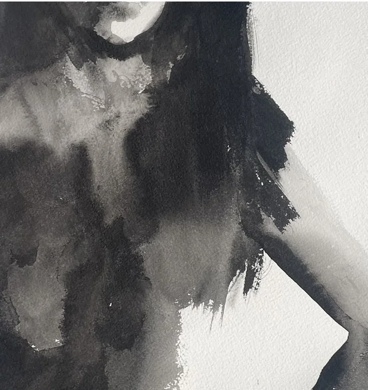 standing figure ink painting haddar macdasi