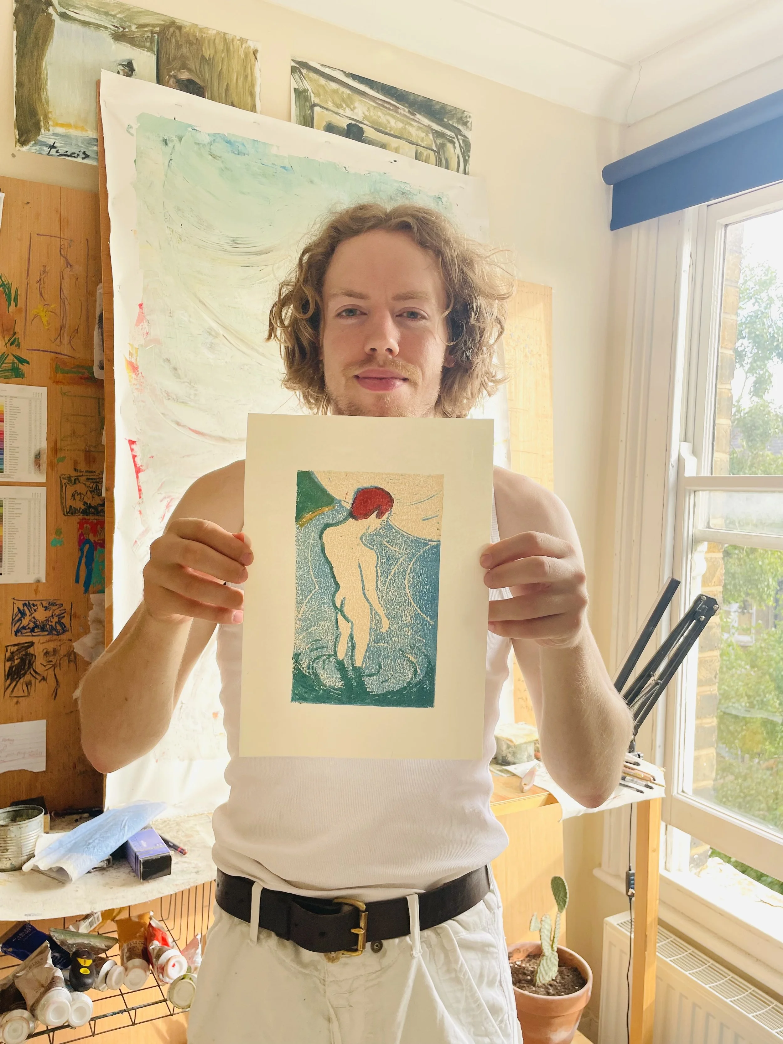 Bather Lino Print