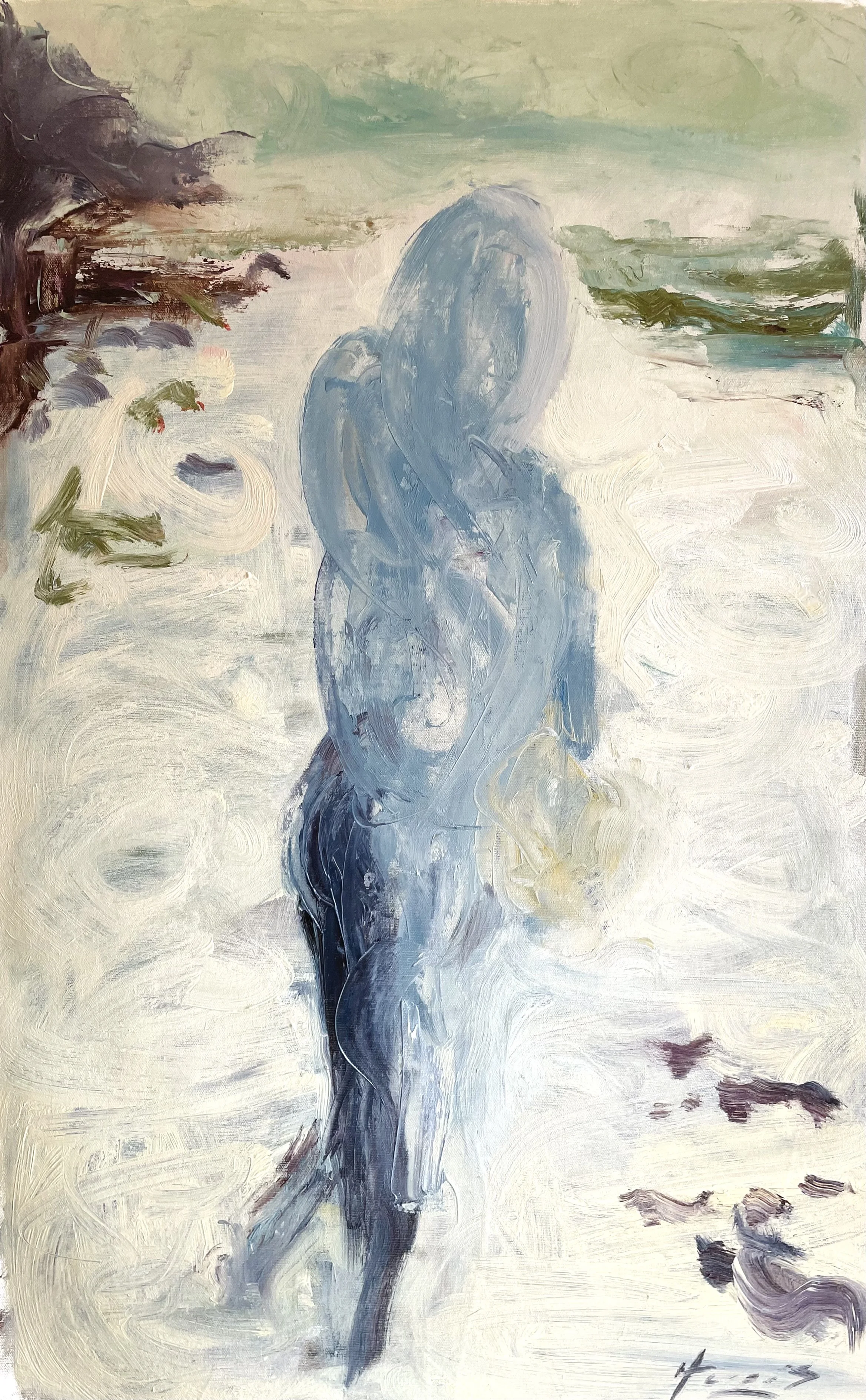TRAVELLER IN FOG (50X80cm)