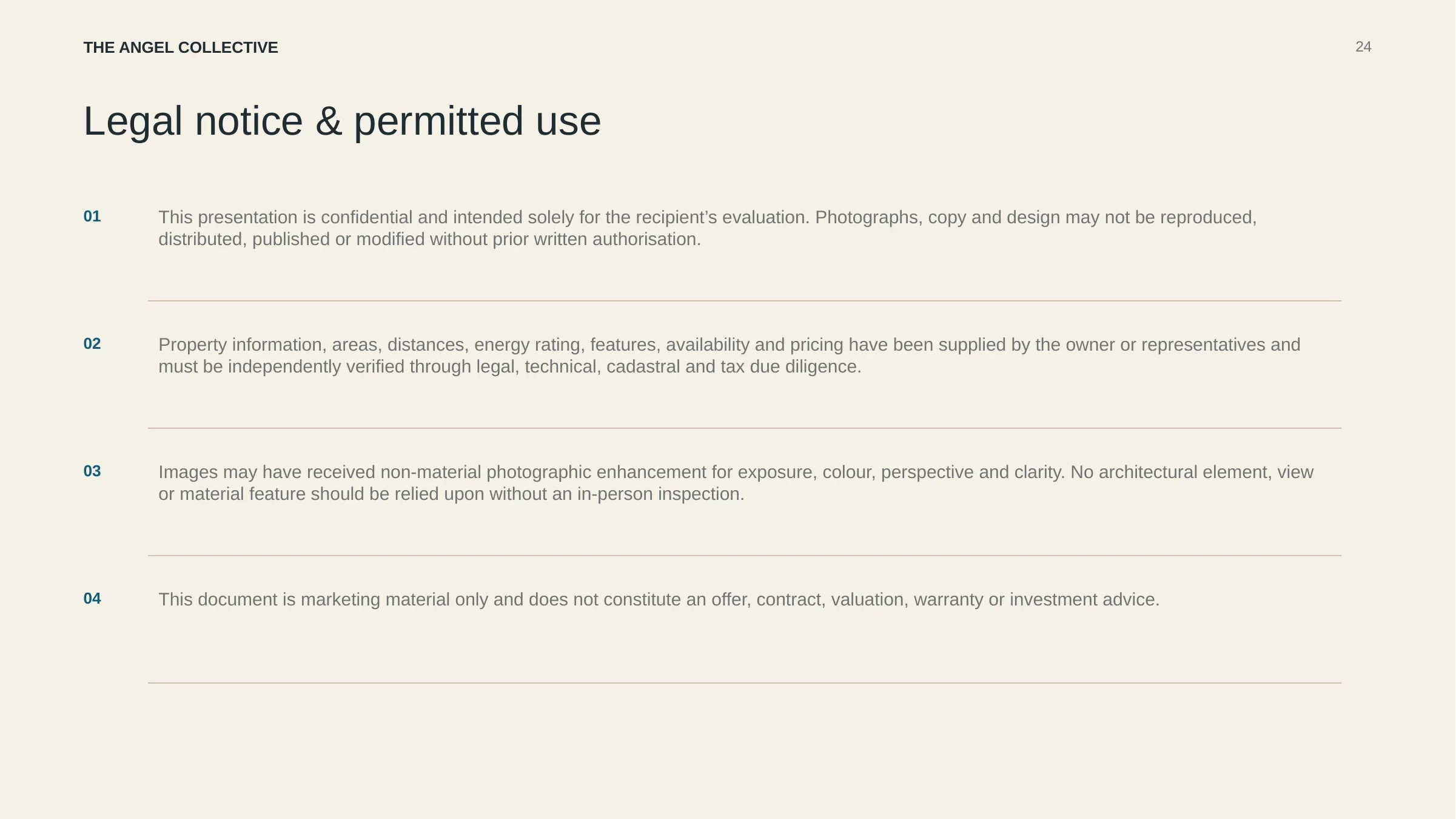 Confidentiality, property information and permitted-use notice for the Psarou-Agios Lazaros presentation.