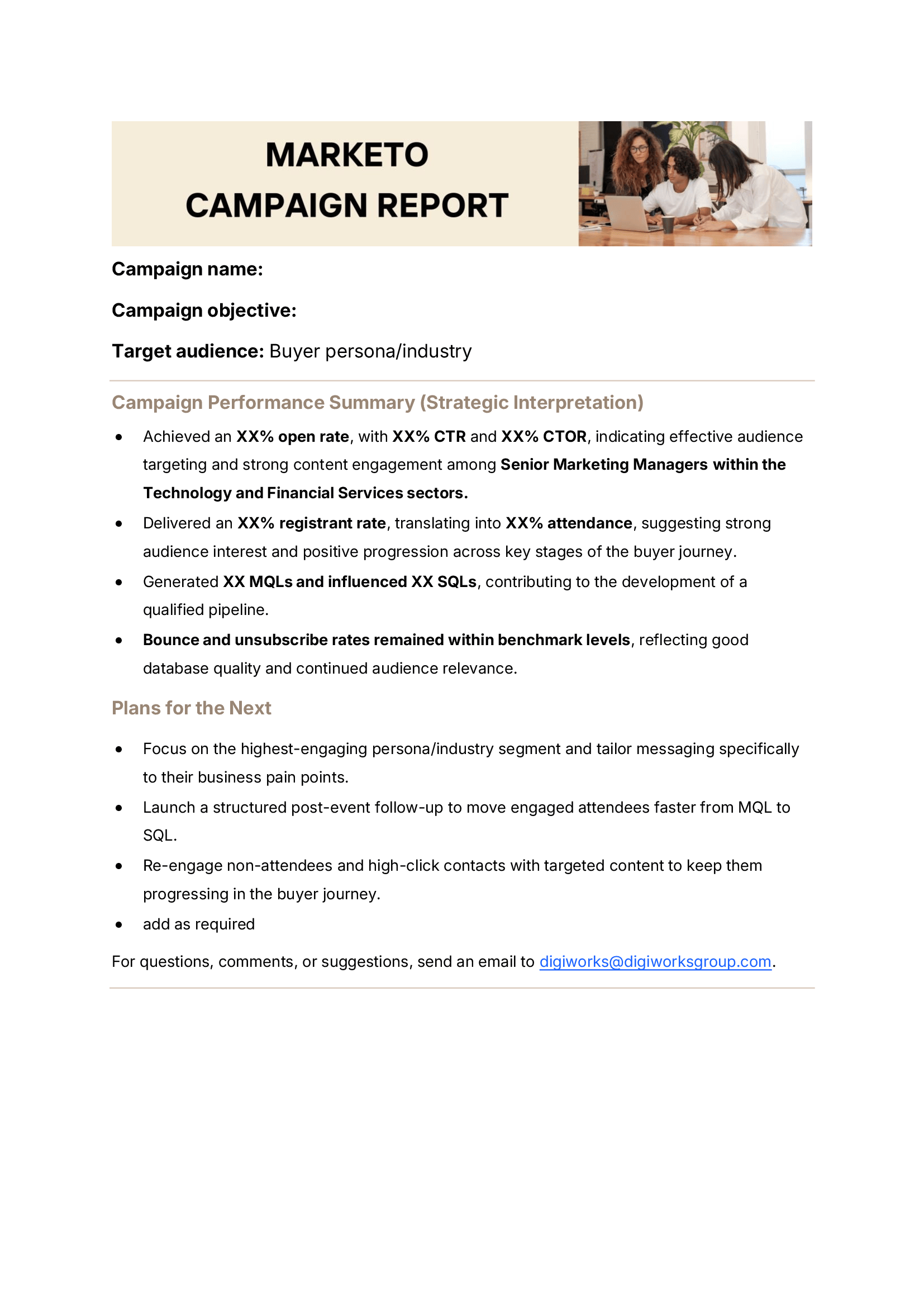 Marketo campaign reporting template