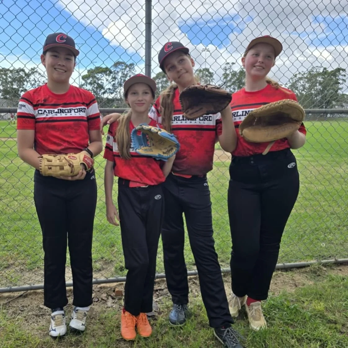 Congratulations to Audrey, Hayley, Eve and Caitlin who made the u12&rsquo;s Hills rep little league team. Carlo is super proud ❤️🖤⚾️