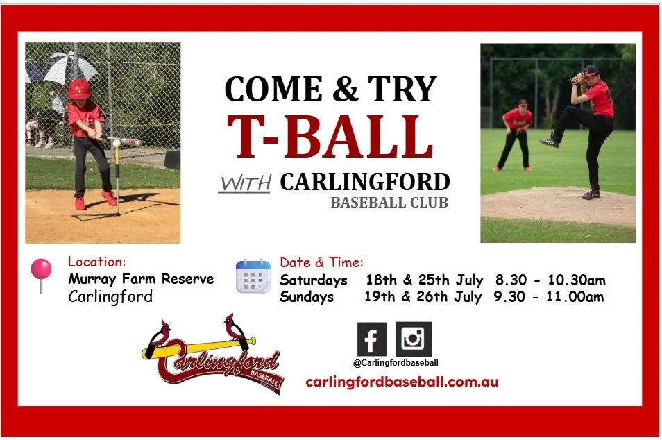 📣 Tell your family
👉🏼 Bring your friends
🚗Get down to Murray farm in July and try t-ball or baseball for your summer sport ⚾️