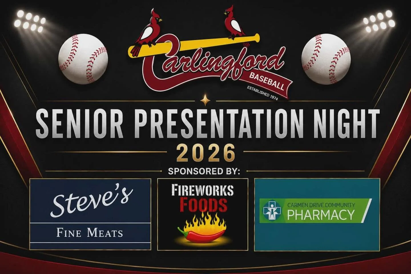 Tonight our seniors team members will come together to celebrate a wonderful year of baseball&hellip; a big thanks to our sponsors!
