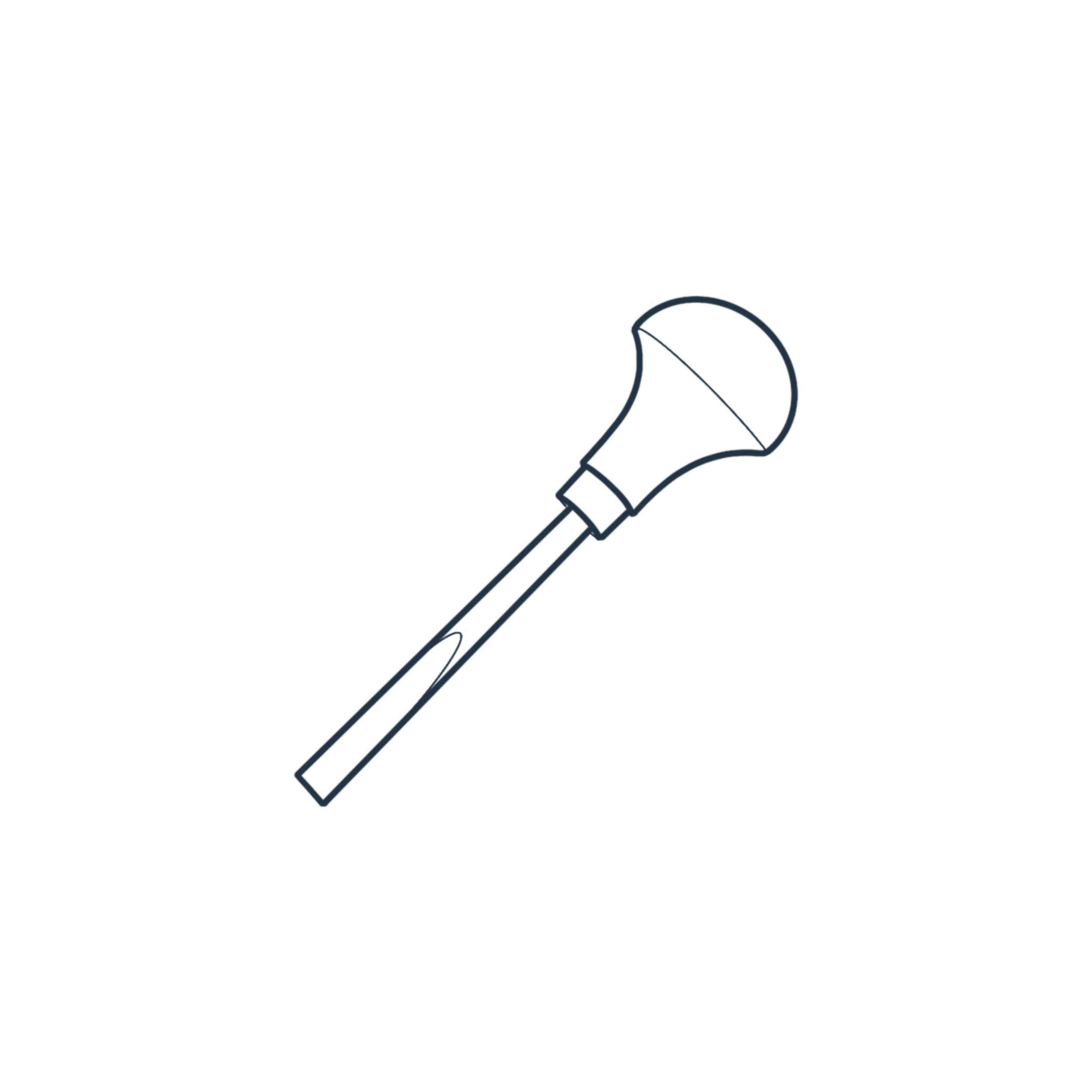 Illustration d'une gouge pour bois ou linogravure.