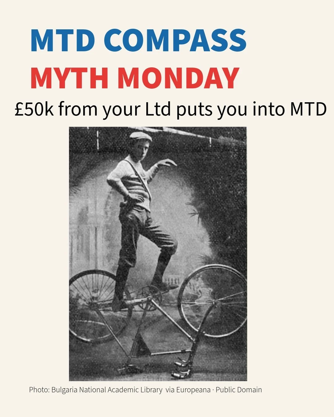 MYTH: &pound;50k from your limited company puts you into MTD for Income Tax.
Salary and dividends from your limited company are not qualifying self-employment or property income for MTD.
What can count is gross income from a sole trade or property bu