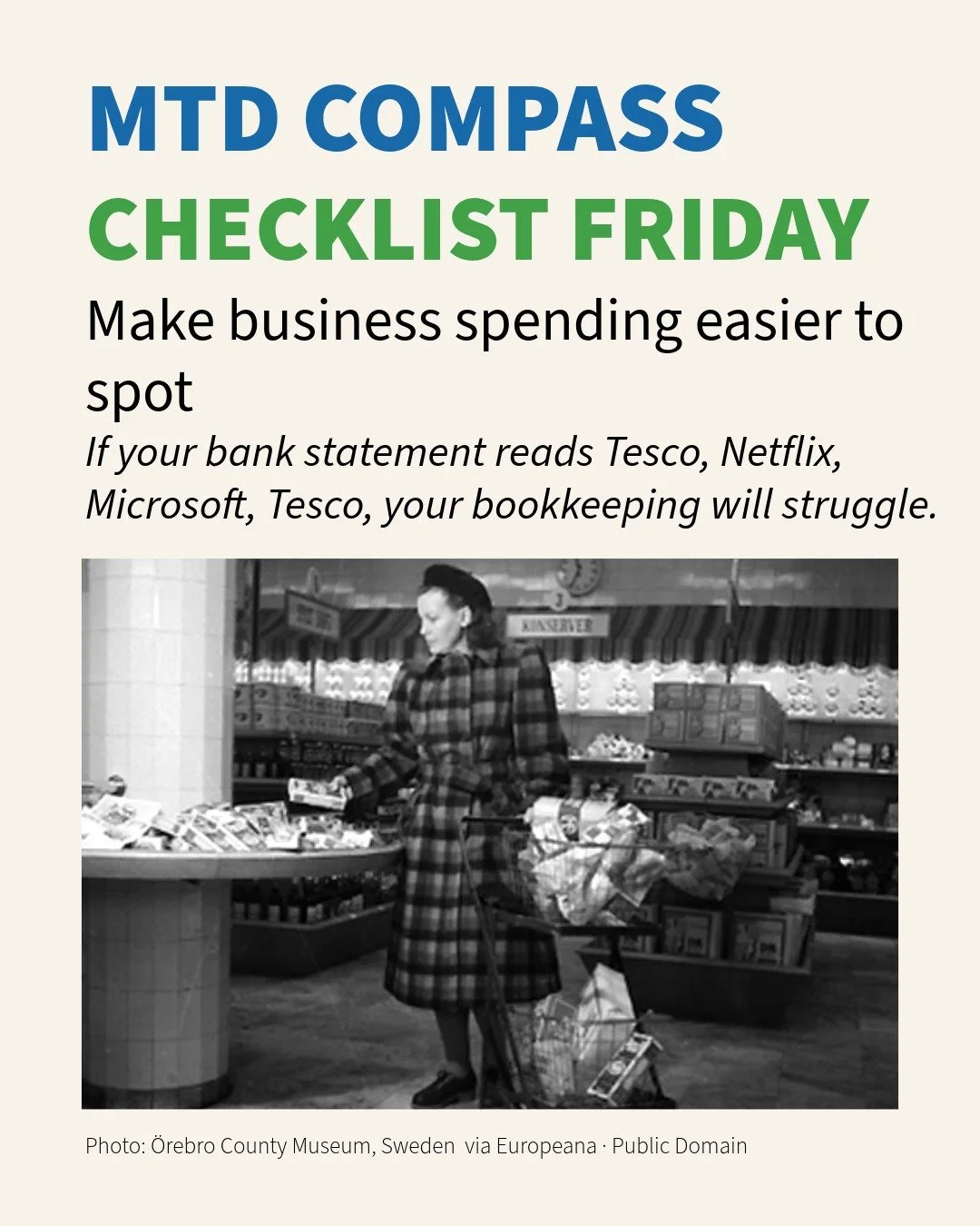 One thing to sort this weekend: make your business spending easier to identify.
Pick one payment method to use consistently for business costs, whether that&rsquo;s a dedicated account, card or another system that works for you.
Then take a quick loo