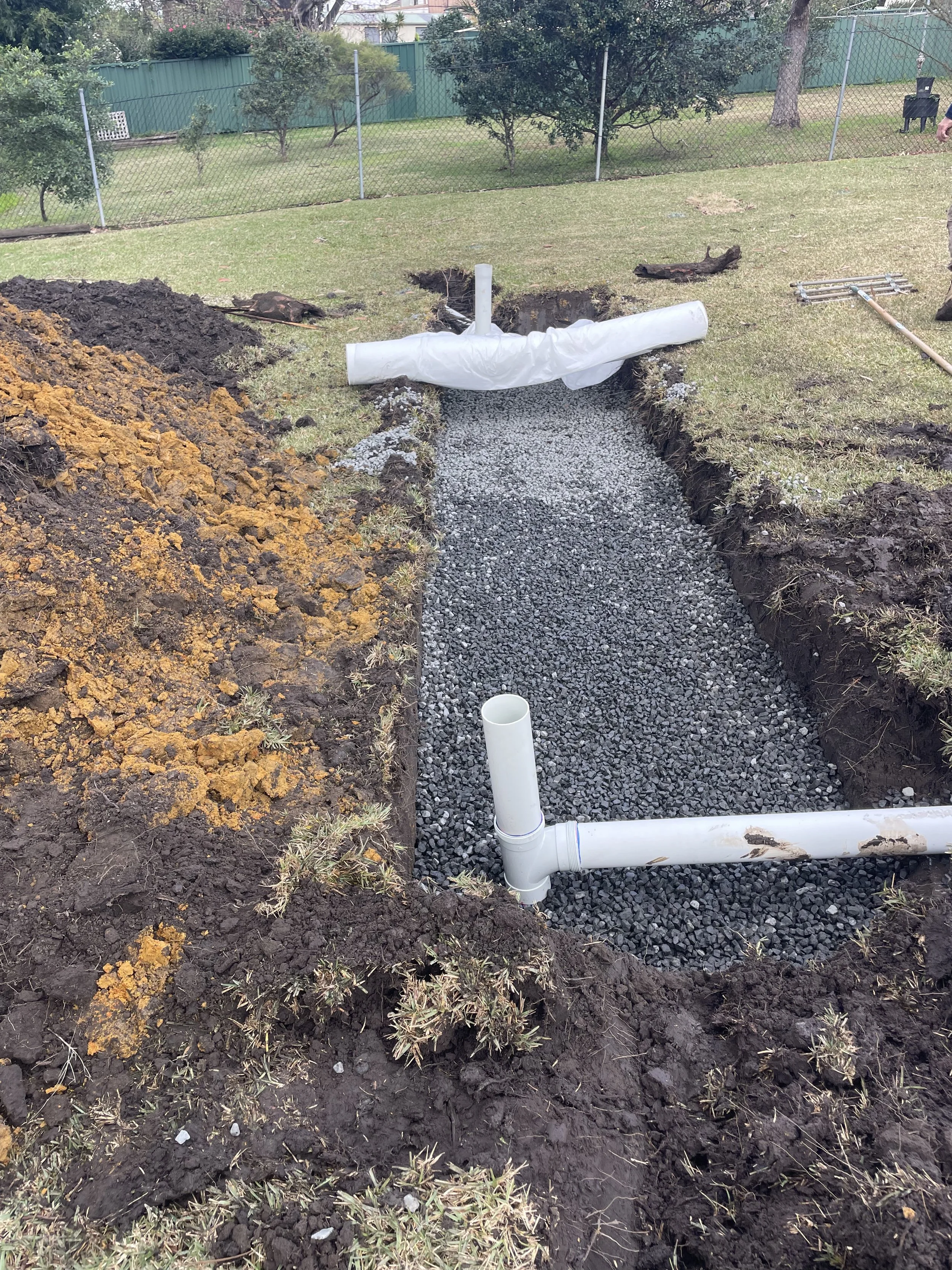 Installation of new Absorption Trench with cleaning openings