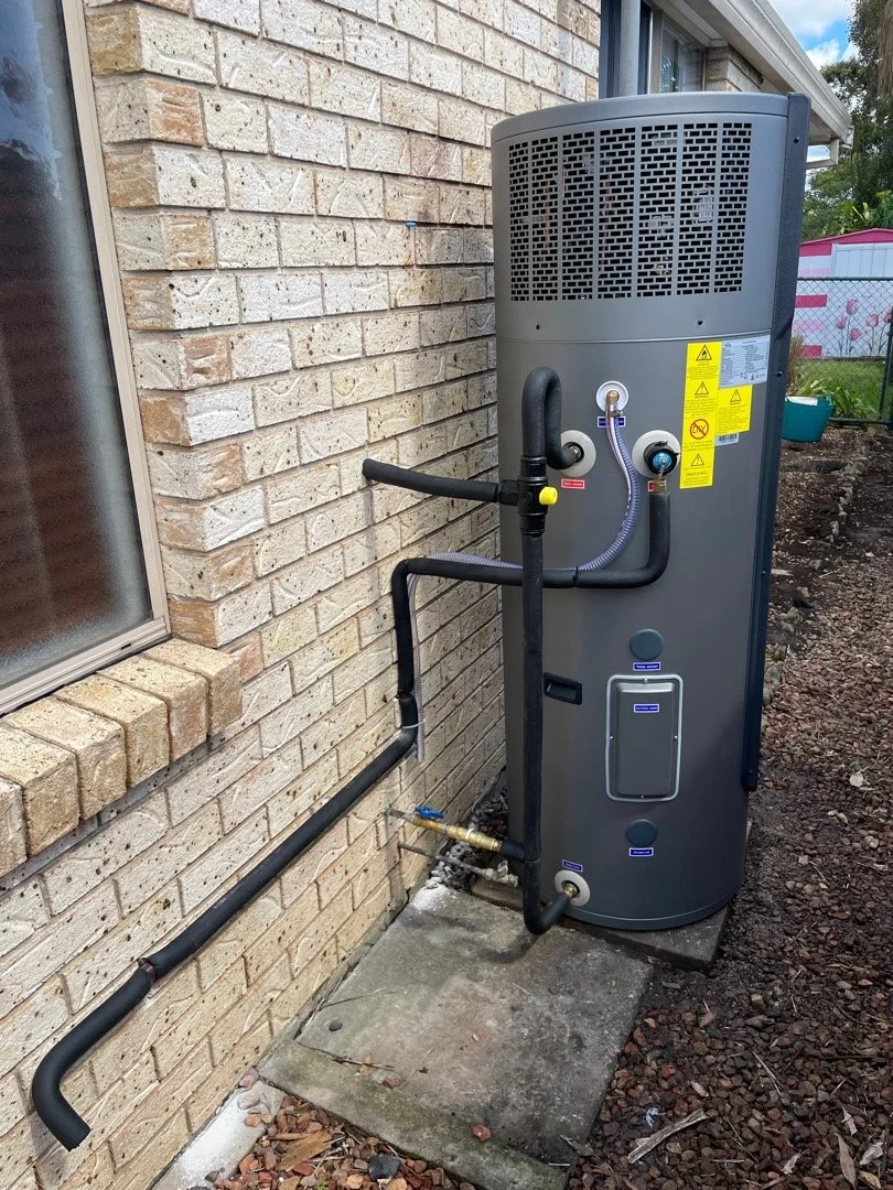 Installation of Energy Efficient Apricus Heat Pump Hot water unit 
