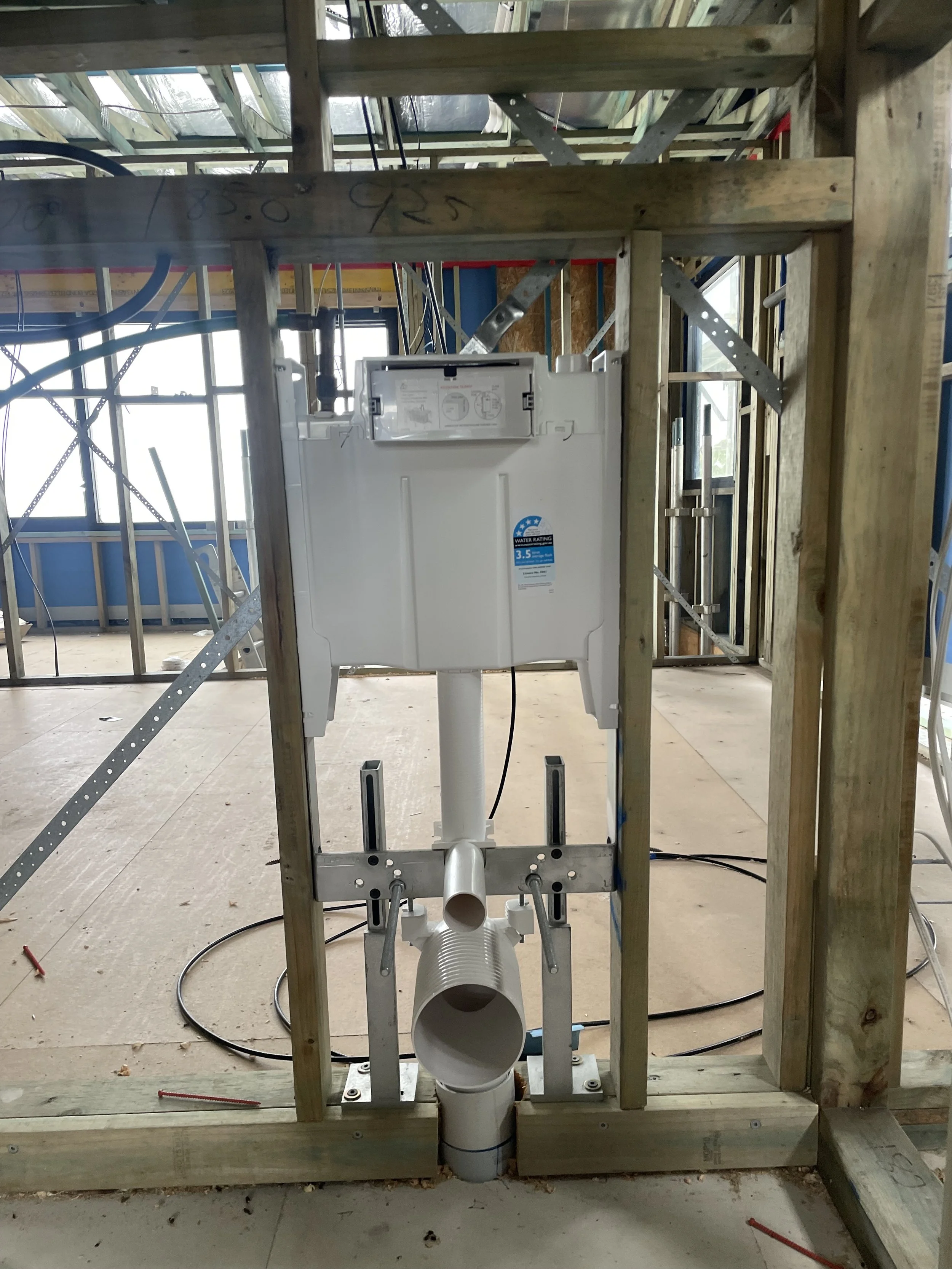 Setup of In Wall Cistern & Wall Mounted Toilet Pan