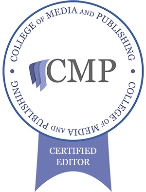 The College of Media and Publishing's charter mark for certified editors