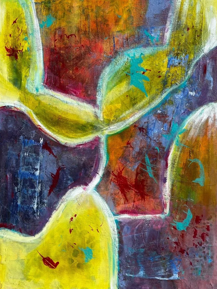 Abstrakt Juvel - 60x80cm Lerret - Mixed Media med Olje - NOK 10 000