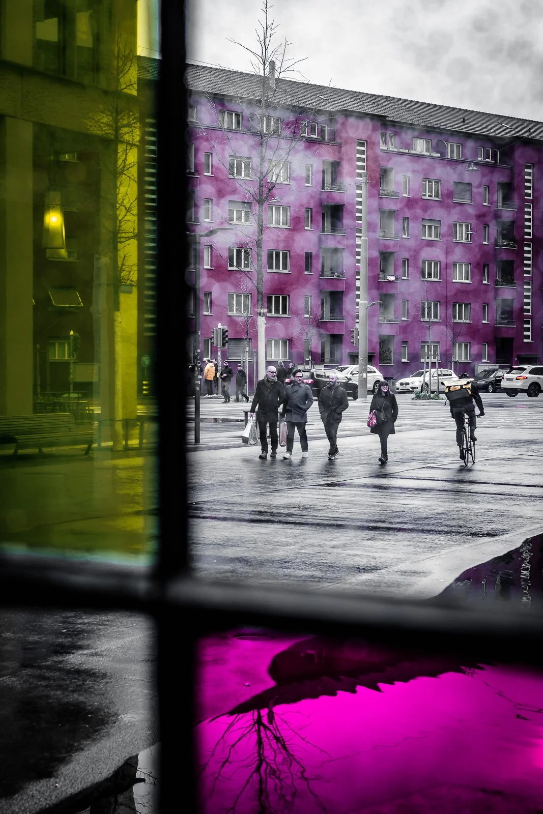 Bunte Glassicht