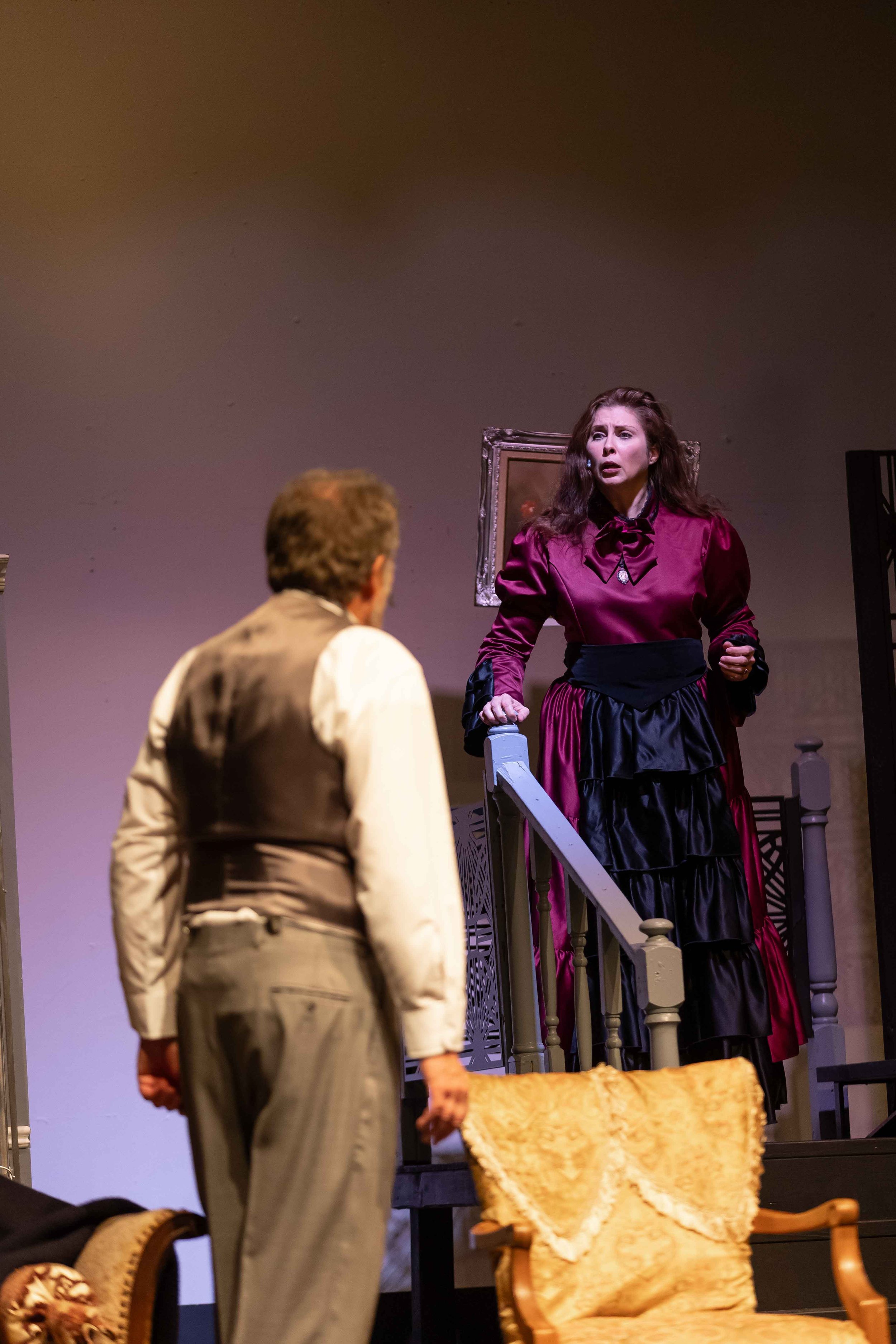 A dramatic scene from the show Gaslight acted by the Gratiot County Players.