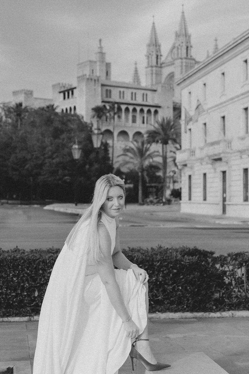 Sesión post boda en Mallorca, fotos post boda en la zona de la Catedral de Palma de Mallorca