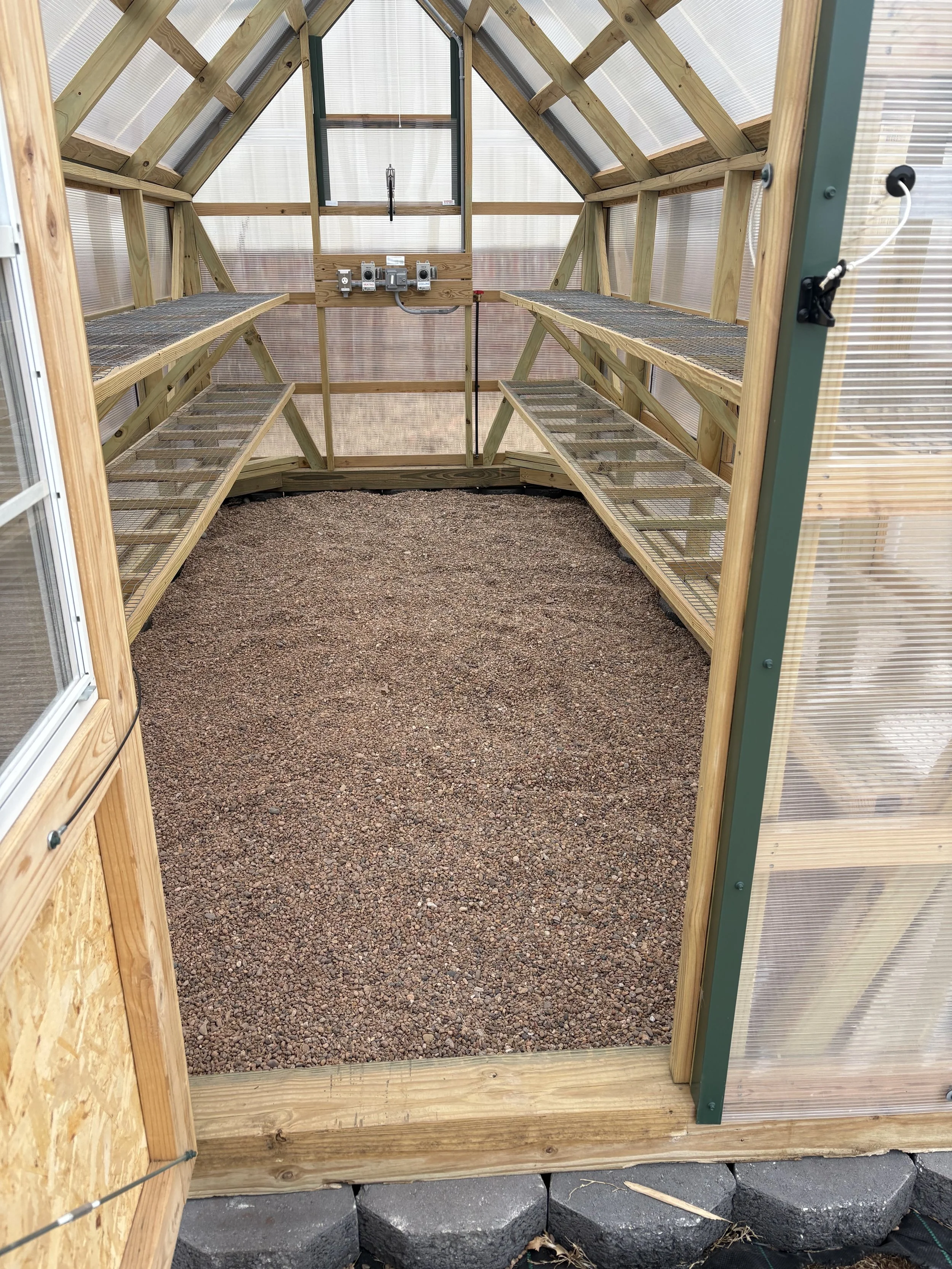 Greenhouse River rock floor