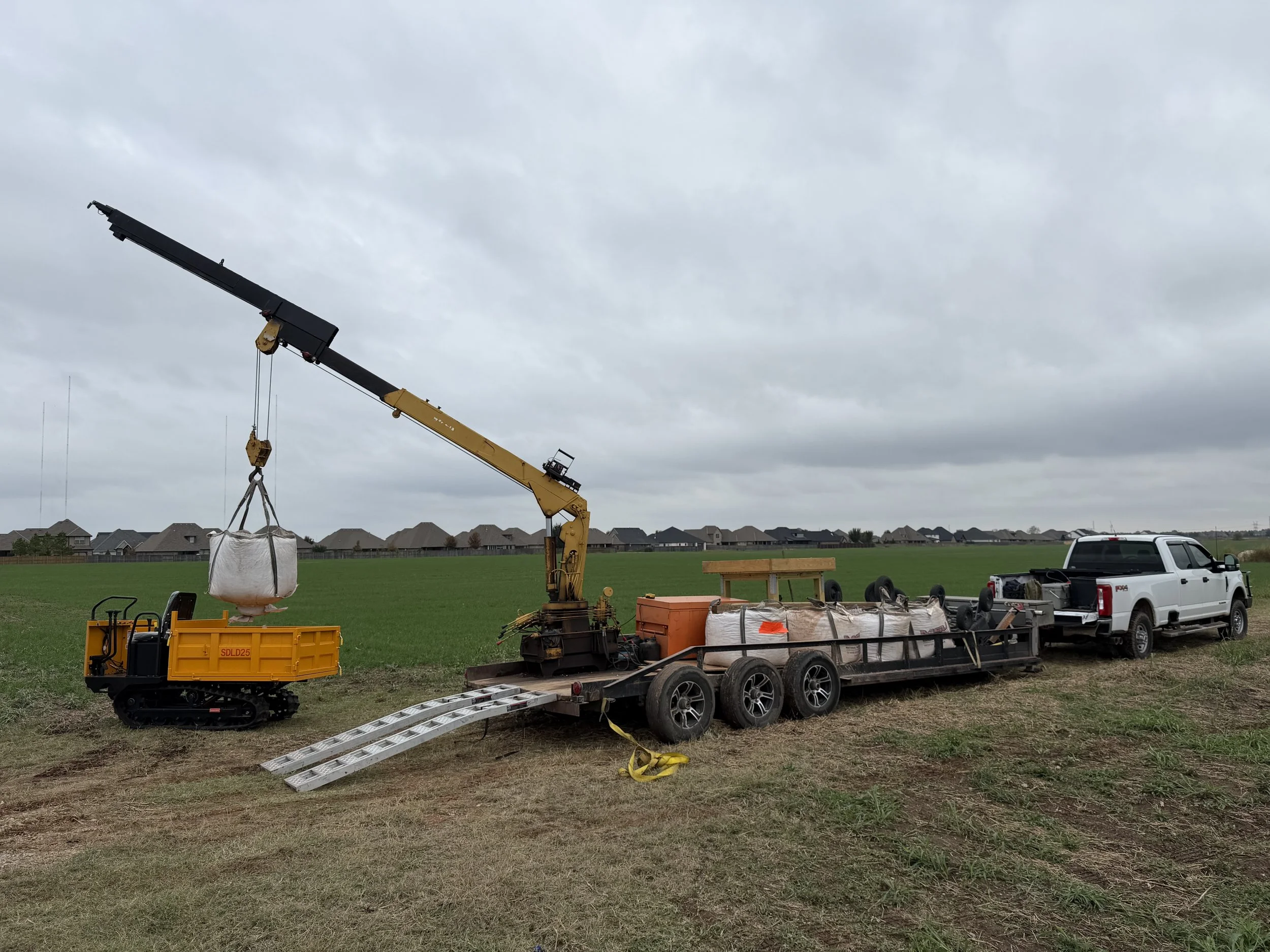 The mini dumper excelled in this task, no other way to get gravel to the client for a shed base