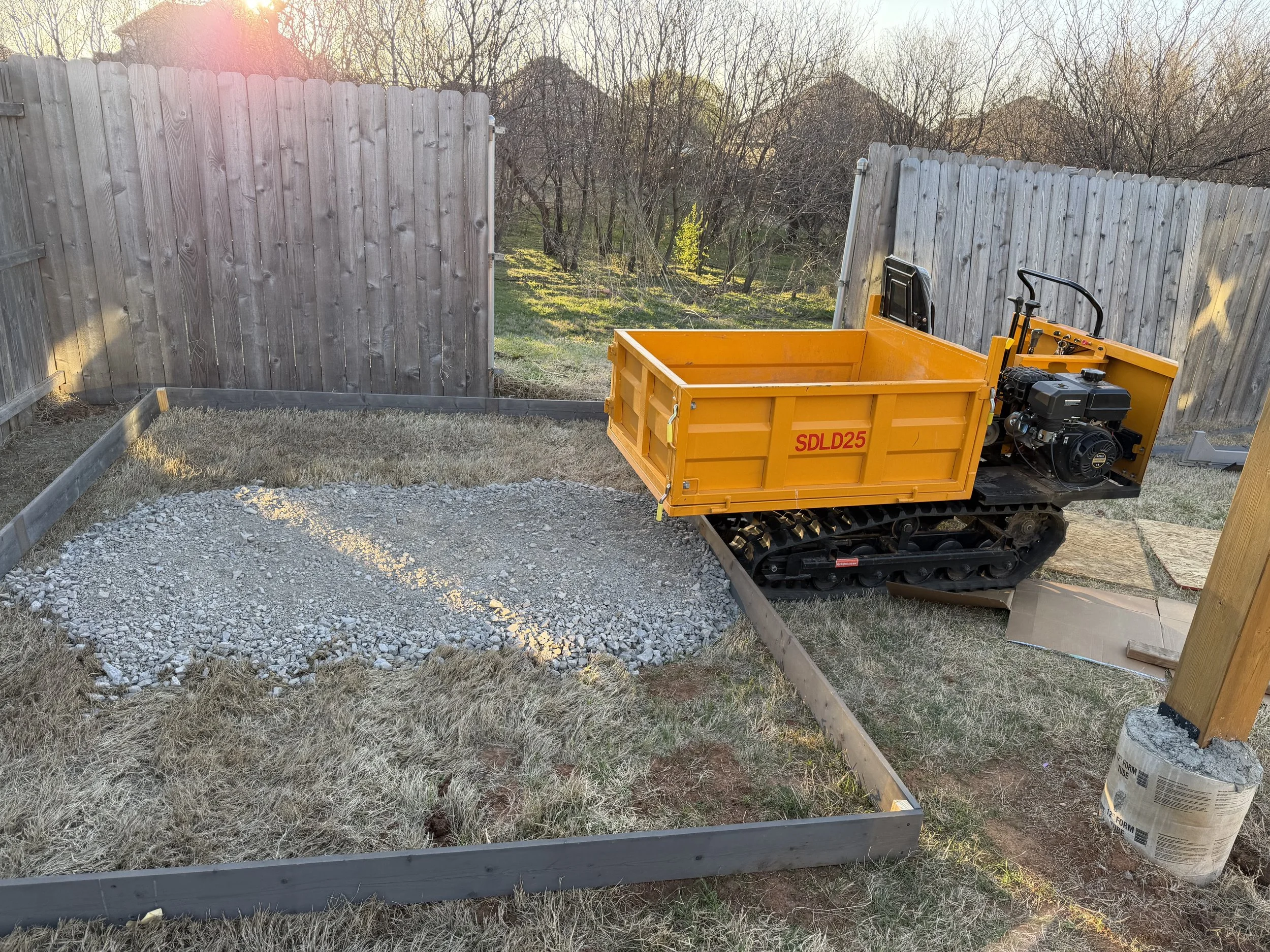 First bag for shed base on the Greenbelt delivery