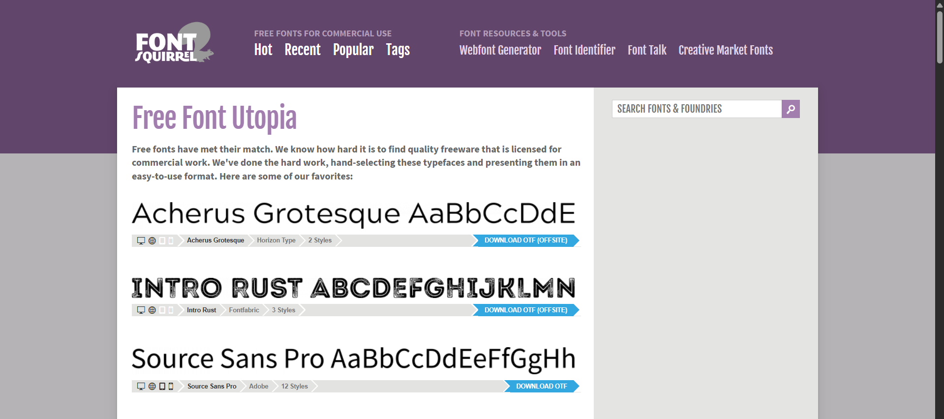 FontSquirrel free commercial-use fonts optimized for SEO and web design on Squarespace sites.