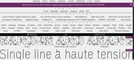 Velvetyne open-source fonts for clean, SEO-friendly minimalist Squarespace website design.