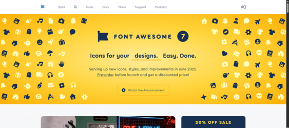 Font Awesome responsive UI/UX icon set for improving Squarespace website navigation and visuals.