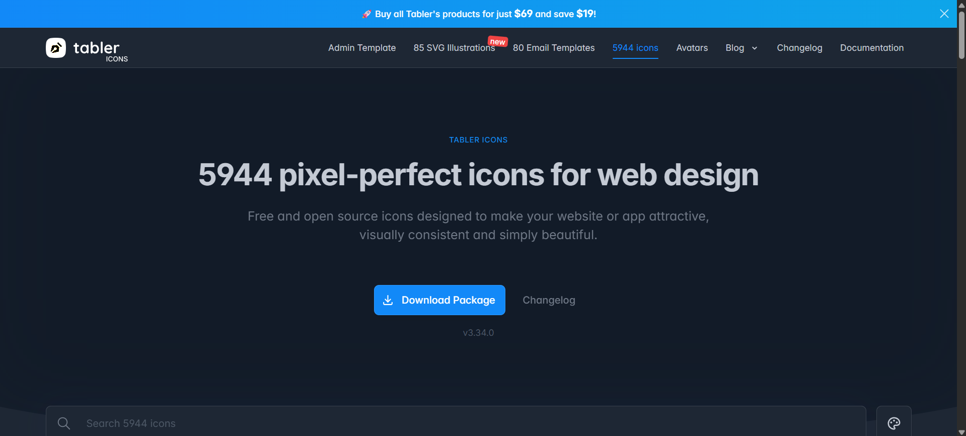 Tabler Icons open-source icon set for lightweight, clean UI design on Squarespace websites.