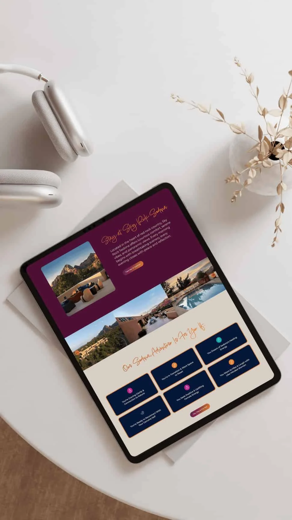 Diseño web para retiros de senderismo para mujeres en Squarespace con enfoque espiritual, naturaleza y experiencia inmersiva
