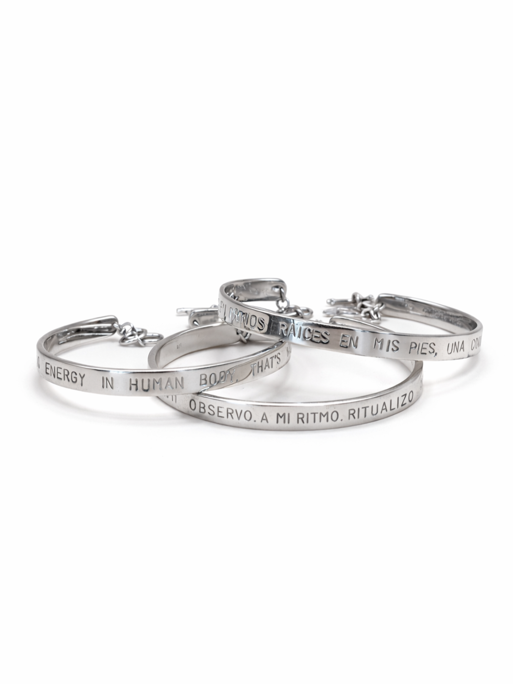 (Espanol) Silver Mantra Bracelet