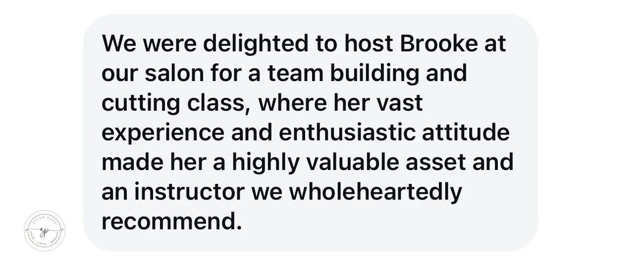 Hairstylist client testimonial about feeling more grounded and protected behind the chair through energy coaching