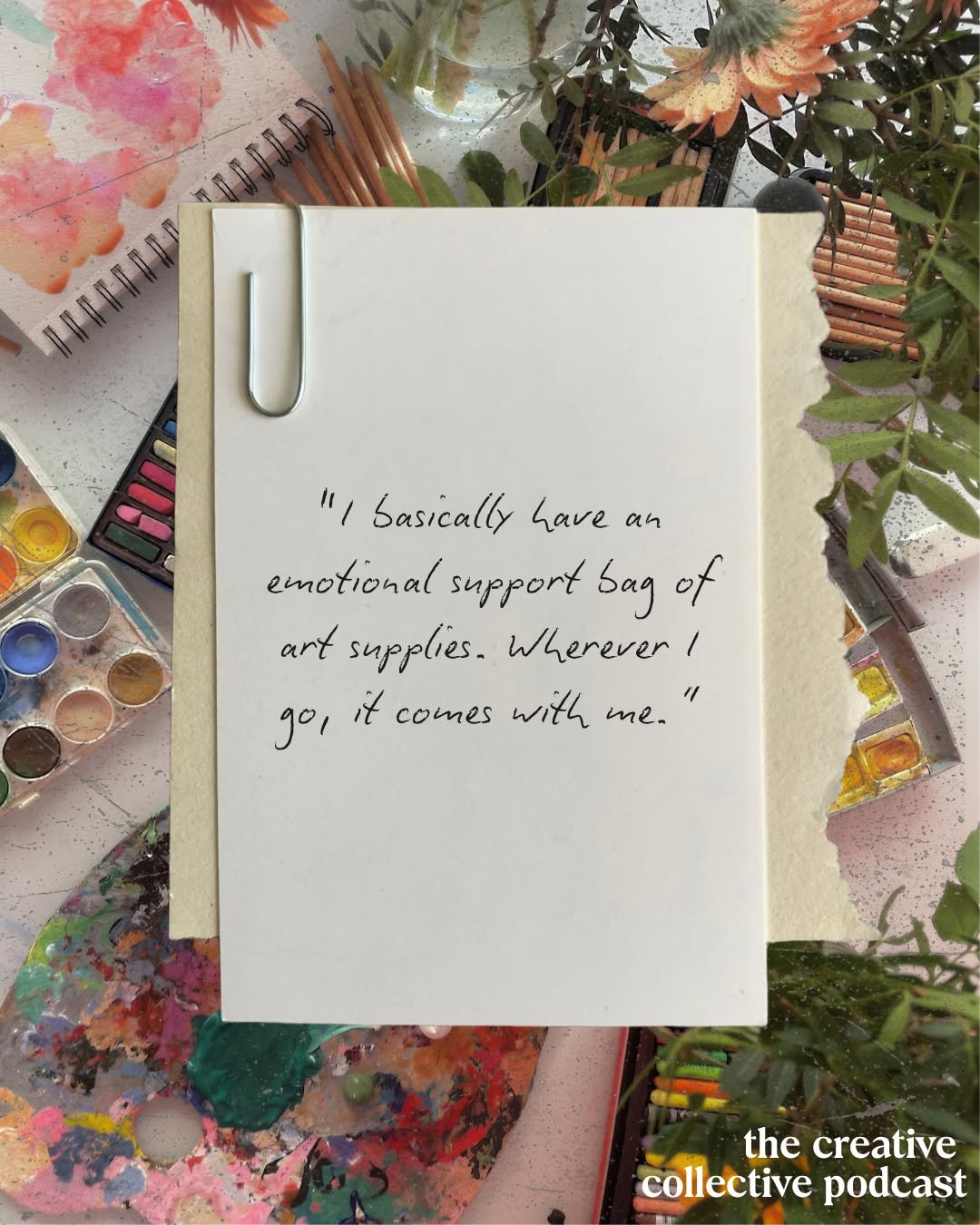 🎨 An emotional support bag of art supplies, it's how we get through the day.

There's something that happens when your creative supplies are always within reach. You stop waiting for the perfect time or the perfect setup. You just start.

In Episode