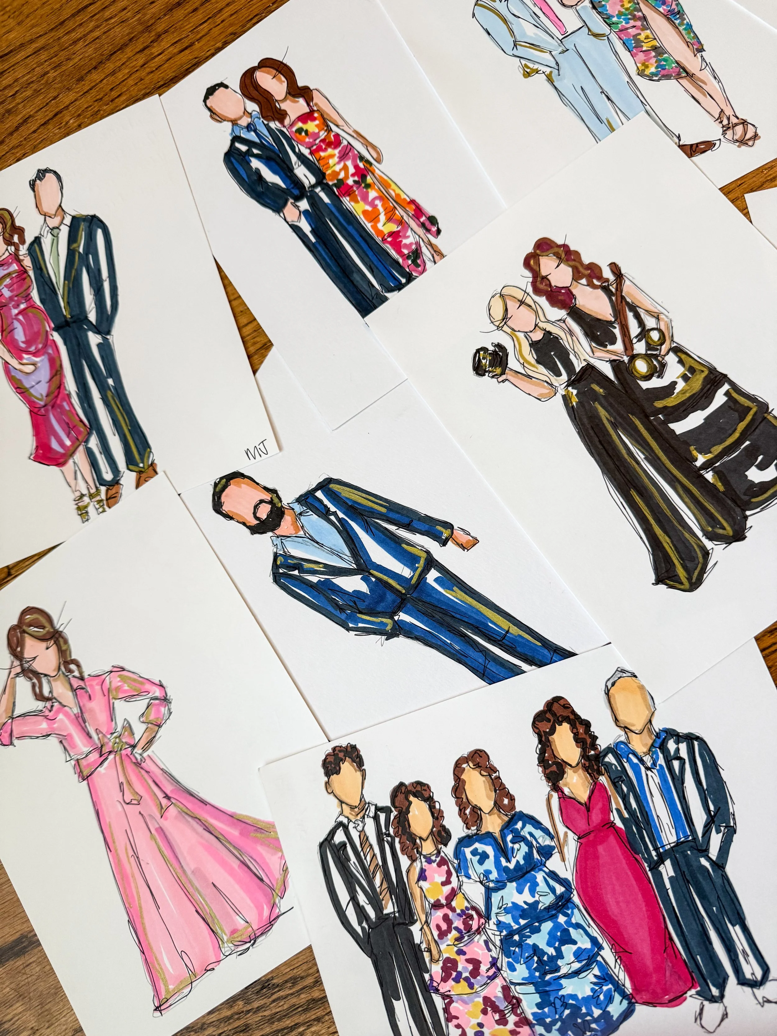 Wedding Guest Sketches in Birmingham, Alabama