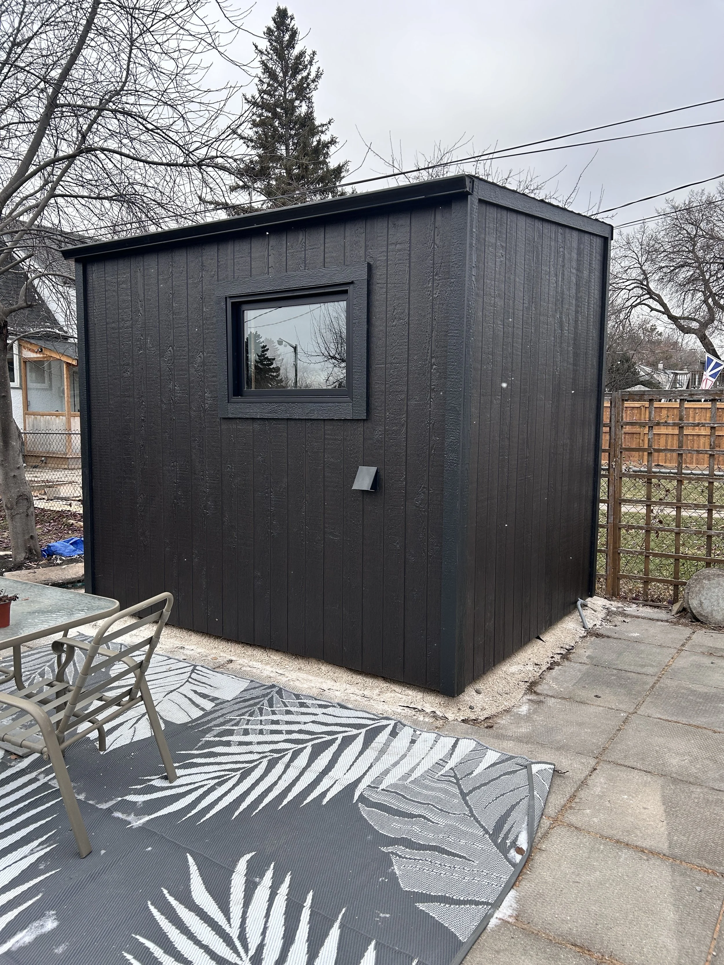 Cedar Custom Backyard Sauna in Winnipeg
